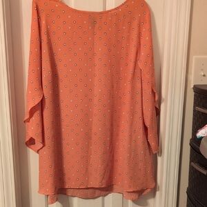 Polka Dot Women's Top - Coral Peach Color